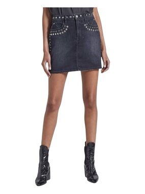 CURRENT/ELLIOTT "The 7 Pocket Mini" in Dark Wash Denim w/Metal Studs, Size 27.